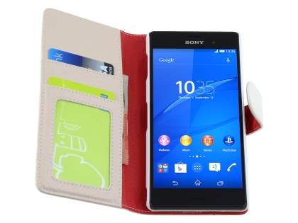 Synthetic Leather Wallet Case with Stand for Sony Xperia Z3 - Pearl White