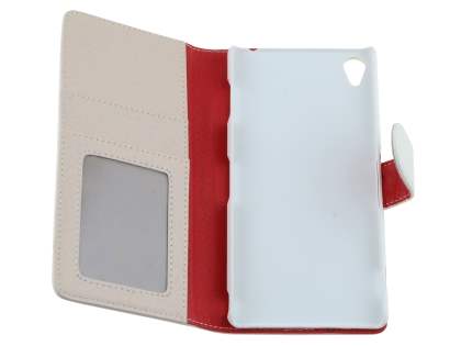 Synthetic Leather Wallet Case with Stand for Sony Xperia Z3 - Pearl White