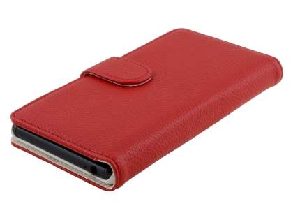 Synthetic Leather Wallet Case with Stand for Sony Xperia Z3 - Red