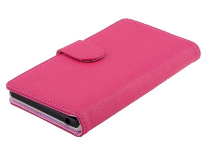 Synthetic Leather Wallet Case with Stand for Sony Xperia Z3 - Pink