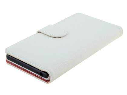 Synthetic Leather Wallet Case with Stand for Sony Xperia Z3 - Pearl White