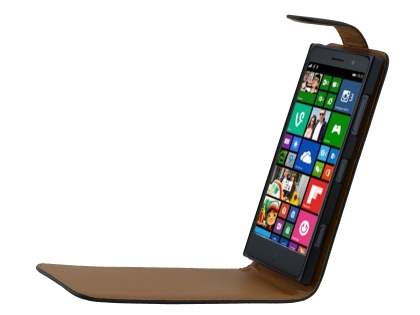 Synthetic Leather Flip Case for Nokia Lumia 830 - Classic Black