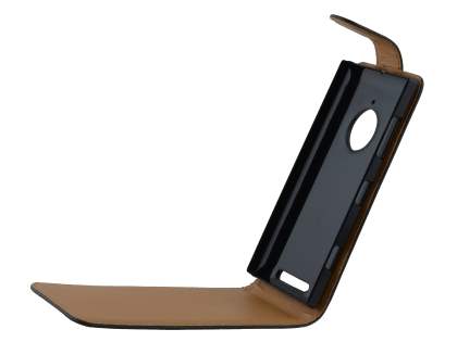Synthetic Leather Flip Case for Nokia Lumia 830 - Classic Black