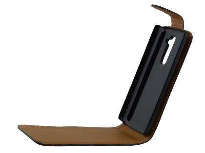 Synthetic Leather Flip Case for LG G2 - Classic Black