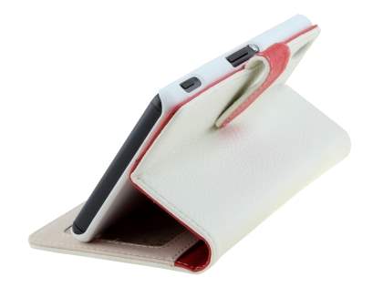 Synthetic Leather Wallet Case with Stand for Sony Xperia Z3 - Pearl White