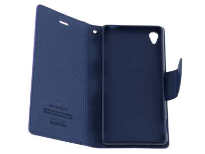 Mercury Goospery Colour Fancy Diary Case with Stand for Sony Xperia Z3 - Purple/Navy