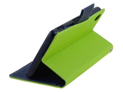 Mercury Goospery Colour Fancy Diary Case with Stand for Sony Xperia Z3 - Navy/Lime