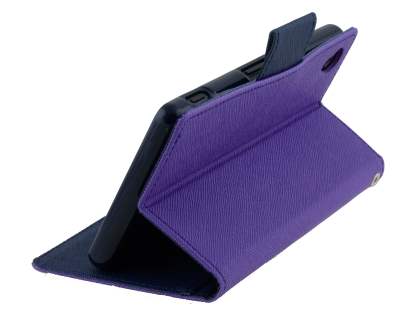 Mercury Goospery Colour Fancy Diary Case with Stand for Sony Xperia Z3 - Purple/Navy