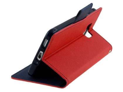 Mercury Goospery Colour Fancy Diary Case with Stand for Samsung Galaxy Alpha - Red/Navy