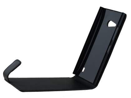 Synthetic Leather Flip Case for Nokia Lumia 735 - Classic Black