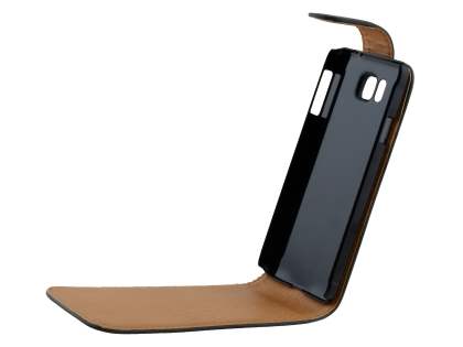 Samsung Galaxy Alpha Synthetic Leather Flip Case - Black