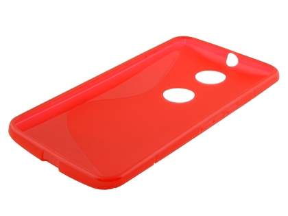 Wave Case for Motorola Google Nexus 6 - Frosted Red/Red
