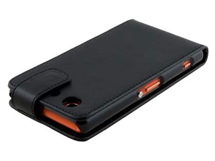 Sony Xperia Z3 Compact Synthetic Leather Flip Case - Classic Black