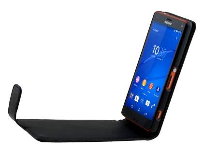 Sony Xperia Z3 Compact Synthetic Leather Flip Case - Classic Black