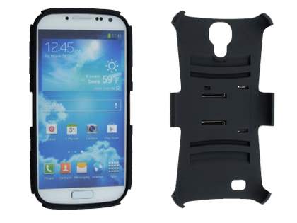 Samsung Galaxy S4 Rugged Case with Holster Belt Clip - Classic Black