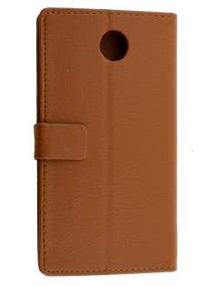 Synthetic Leather Wallet Case with Stand for Motorola Google Nexus 6 - Brown Leather Wallet Case