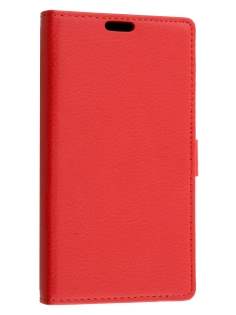 Synthetic Leather Wallet Case with Stand for Motorola Google Nexus 6 - Red