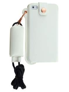 Ultra Slim Synthetic Leather Pouch with Strap for iPhone 4/4S - Pearl White Ultra Slim Synthetic Leather Pouch with Strap for iPhone 4/4S - Pearl White