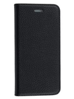 Genuine Textured Leather Wallet Case with Stand for iPhone 6s Plus/6 Plus - Classic Black