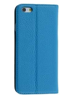 Genuine Textured Leather Wallet Case with Stand for iPhone 6s Plus/6 Plus - Blue