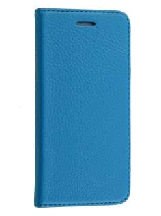 Genuine Textured Leather Wallet Case with Stand for iPhone 6s Plus/6 Plus - Blue
