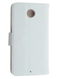 Synthetic Leather Wallet Case with Stand for Motorola Google Nexus 6 - Pearl White