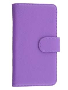 Synthetic Leather Wallet Case with Stand for Motorola Google Nexus 6 - Light Purple Leather Wallet Case