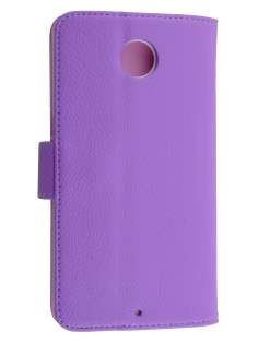 Synthetic Leather Wallet Case with Stand for Motorola Google Nexus 6 - Light Purple