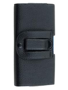 Apple iPhone 6s Plus / 6 Plus / 7 Textured Synthetic Leather Belt Pouch (Bumper Case Compatible) - Classic Black