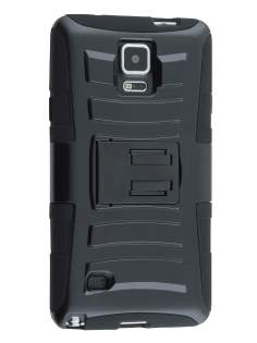 Rugged Case with Holster Belt Clip for Samsung Galaxy Note 4 - Classic Black Impact Case