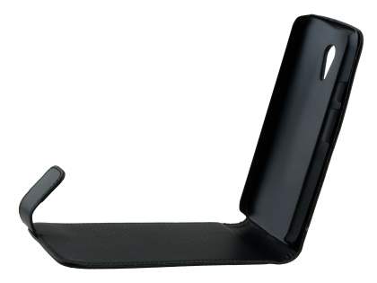 Motorola Moto G 2nd Gen Synthetic Leather Flip Case - Classic Black