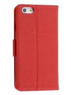 TS-CASE Genuine Textured Leather Wallet Case with Stand for iPhone 6s Plus/6 Plus - Red