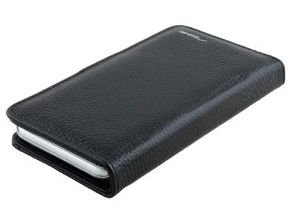 TS-CASE Genuine Textured Leather Wallet Case with Stand for iPhone 6s Plus/6 Plus - Classic Black