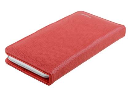 TS-CASE Genuine Textured Leather Wallet Case with Stand for iPhone 6s Plus/6 Plus - Red