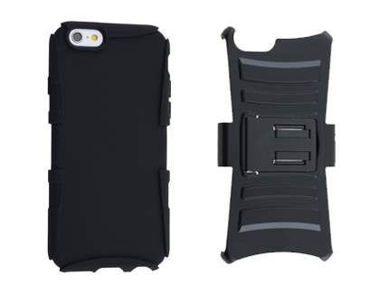 Rugged Case with Holster Belt Clip for iPhone 6 Plus/6s Plus - Classic Black