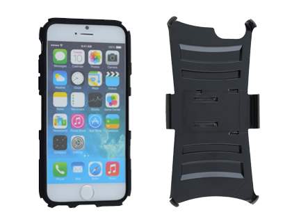 Rugged Case with Holster Belt Clip for iPhone 6 Plus/6s Plus - Classic Black