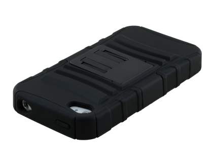 Rugged Case with Holster Belt Clip for iPhone 4/4s - Classic Black