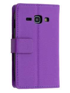 Samsung Galaxy Ace 3 4G S7275T Slim Synthetic Leather Wallet Case with Stand - Purple Samsung Galaxy Ace 3 4G S7275T Slim Synthetic Leather Wallet Case with Stand - Purple