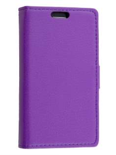 Samsung Galaxy Ace 3 4G S7275T Slim Synthetic Leather Wallet Case with Stand - Purple