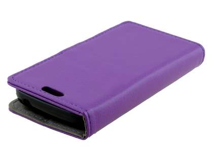 Samsung Galaxy Ace 3 4G S7275T Slim Synthetic Leather Wallet Case with Stand - Purple