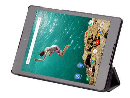 Premium Slim Synthetic Leather Flip Case with Stand for HTC Nexus 9 - Classic Black