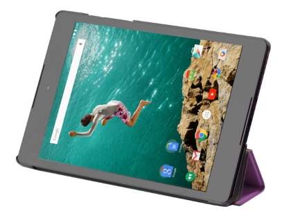 Premium Slim Synthetic Leather Flip Case with Stand for HTC Nexus 9 - Purple