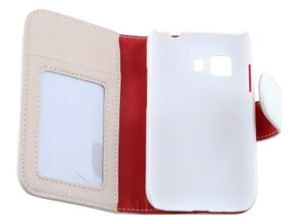 Synthetic Leather Wallet Case with Stand for Samsung Galaxy Young 2 - Pearl White