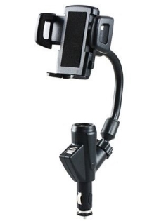Dual USB Port Car Charger Holder