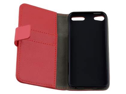 Synthetic Leather Wallet Case with Stand for iPod Touch 5/6 - Red