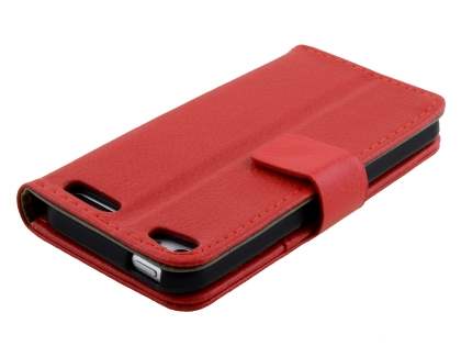 Synthetic Leather Wallet Case with Stand for iPod Touch 5/6 - Red