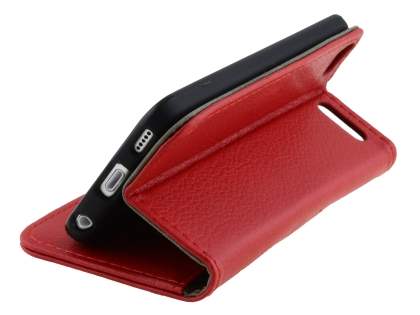 Synthetic Leather Wallet Case with Stand for iPod Touch 5/6 - Red