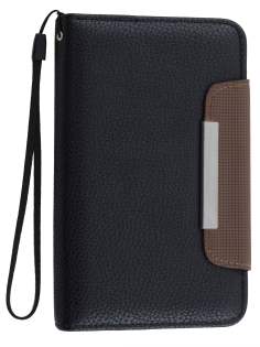 Stylish Synthetic Leather C Wallet Case with Strip for Samsung I9220 Galaxy Note - Classic Black/Brown