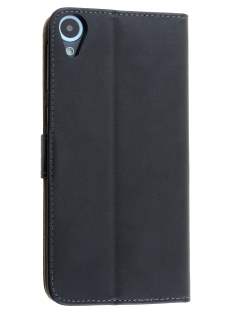 Genuine Leather Wallet Case with Stand for HTC Desire 820 - Classic Black Genuine Leather Wallet Case with Stand for HTC Desire 820 - Classic Black