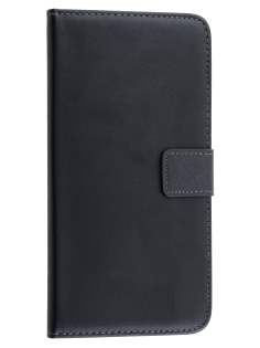 Genuine Leather Wallet Case with Stand for HTC Desire 820 - Classic Black